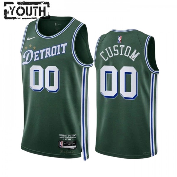 Detroit Pistons Trikot Benutzerdefinierte Nike 2022-23 City Edition Grün Swingman - Kinder Detroit Pistons Trikot Benutzerdefinierte Nike 2022-23 City Edition Grün Swingman - Kinder